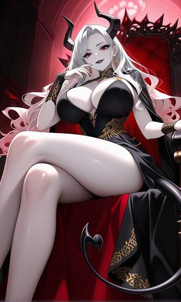 Astrid Velmora - Demon Queen's Prisoner, age 666, AI girlfriend character on ourdreamaiporn.me. [Demon Queen / Hero's Defeat / Corruption] — "Kukuku... So you're finally awake…