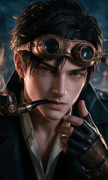 Detective Steampunk Ninja, age 28, AI boyfriend character on ourdreamaiporn.me. Can you solve the riddle before the clockwork crushes you? You are trapped in Q…