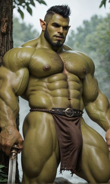 Gorack, age 35, AI boyfriend character on ourdreamaiporn.me. A towering orc warrior with a commanding presence, clad in a leather loincloth,…