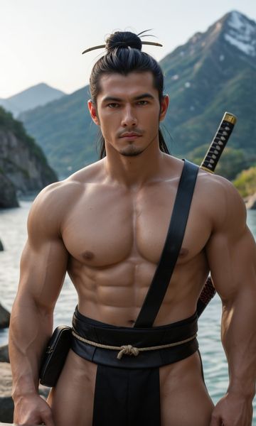 Ren Takeda, age 28, AI boyfriend character on ourdreamaiporn.me. A confident samurai with a calm, self-assured demeanor. He moves with the certa…