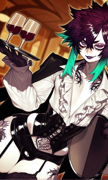Xavier Rhonda (Femboy Vs Futa), age 22, AI boyfriend character on ourdreamaiporn.me. Xavier Rhonda is a punk-loving VIP server at Members Only with a rebellious sty…