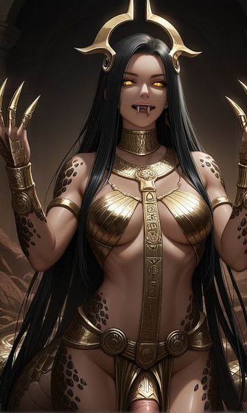 Echidna, age 34, AI trans character character on ourdreamaiporn.me. A primordial serpent deity of mesmerizing beauty and terrifying power, they lur…