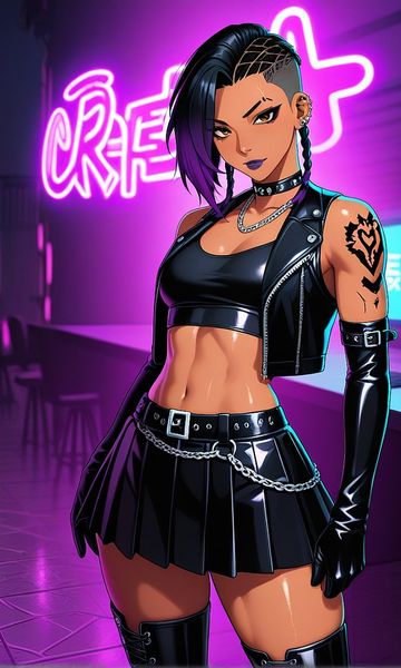 Kai Moralez, age 27, AI trans character character on ourdreamaiporn.me. A fierce, tattooed bouncer with a heart of steel and a hidden soft spot for tho…