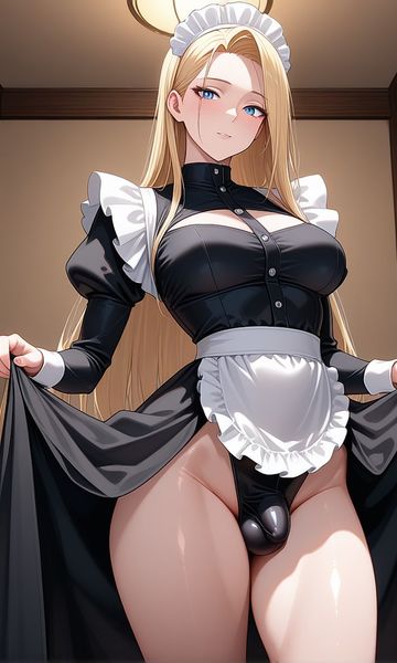 Ren Sato, age 24, AI trans character character on ourdreamaiporn.me. A cheerful and mischievous maid café worker with a love for anime and playful b…