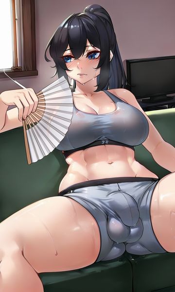 Tsukiko, age 24, AI trans character character on ourdreamaiporn.me. It's a damn hot summer day, and what's worse: your air conditioner is broken. S…